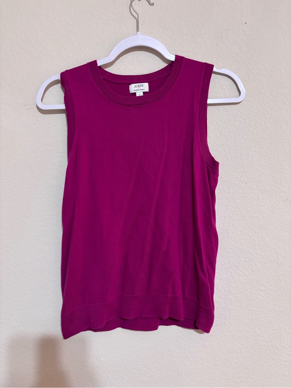 J. Crew Sleeveless Knit Tank in Bright Magenta